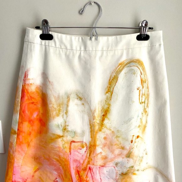 Anthropologie Claire Desjardins Watercolour Painter's Palette Skirt Size 6 - Picture 3 of 7